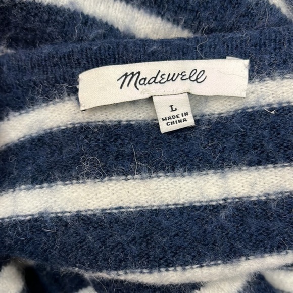 Madewell Cozy Walker Striped Merino Wool Alpaca Blend Cardigan Sweater Size L - Picture 7 of 8